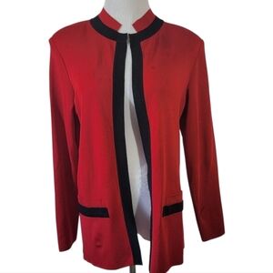 Misook Black and Red Cardigan